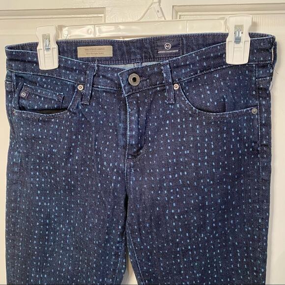 AG Polka Dotted STEVIE Ankle Jeans Slim Straight Size 27 - Picture 4 of 9